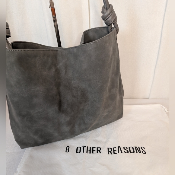 8 Other Reasons Betsy Slouch Tote in Stone Suedette With Dust Bag NWT - Picture 5 of 5